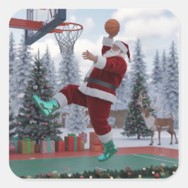 Kerstman Basketbal Sticker