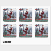 Kerstman Basketbal Sticker (Vel)