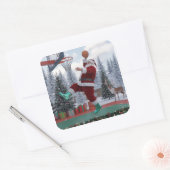 Kerstman Basketbal Sticker (Envelop)