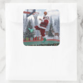 Kerstman Basketbal Sticker (Tas)