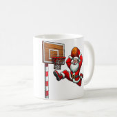 Kerstman Basketbalspeler Kerstmis Koffiemok (Voorkant rechts)