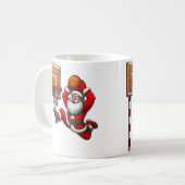 Kerstman Basketbalspeler Kerstmis Koffiemok (Voorkant links)