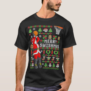 Kerstman basketbalspeler Slam Dunk Ugly S T-shirt