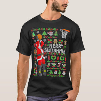 Kerstman basketbalspeler Slam Dunk Ugly S T-shirt
