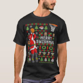 Kerstman basketbalspeler - Slam Dunk Ugly T-shirt (Voorkant)