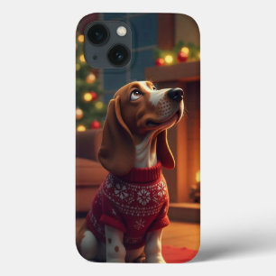 🎄 Kerstman Beagle Kerstvreugde ✨ Schattige Kersth Case-Mate iPhone Case
