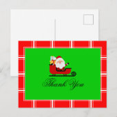 Kerstman Bedankt Groen & Rood Briefkaart (Voorkant / Achterkant)