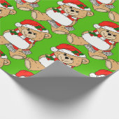 Kerstman Beer met rood Pet Cadeaupapier (Hoek)