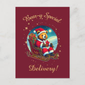 Kerstman Beer's Sleigh Feestelijke Wensen Feestdagenkaart (Voorkant)