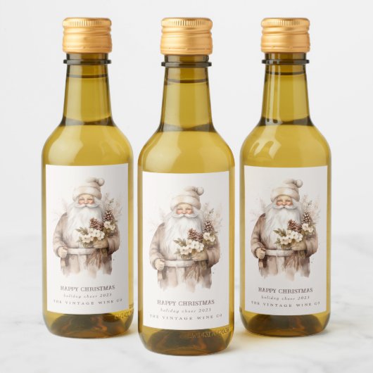 Kerstman begunstigt wijn fles etiketten (Flessen)