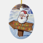 Kerstman, bel hier keramische kerstdeco keramisch ornament (Voorkant)