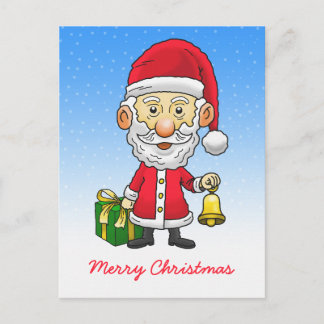 Kerstman belt de bellen feestdagenkaart