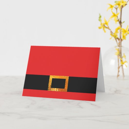 Kerstman Belt Kerst Kaart (Gele Bloem)