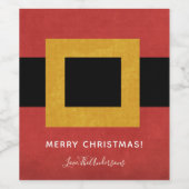 Kerstman Belt Kerstmis Wijn Etiket (Enkel label)