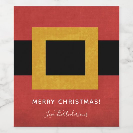 Kerstman Belt Kerstmis Wijn Etiket (Enkel label)