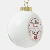 Kerstman beneden de schoorsteen Kerstmis Keramische Bal Ornament (Links)