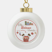 Kerstman beneden de schoorsteen Kerstmis Keramische Bal Ornament (Voorkant)