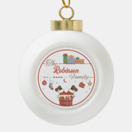 Kerstman beneden de schoorsteen Kerstmis Keramische Bal Ornament