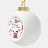 Kerstman beneden de schoorsteen Kerstmis Keramische Bal Ornament (Rechts)