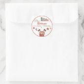 Kerstman beneden de schoorsteen Kerstmis Vierkante Sticker (Tas)