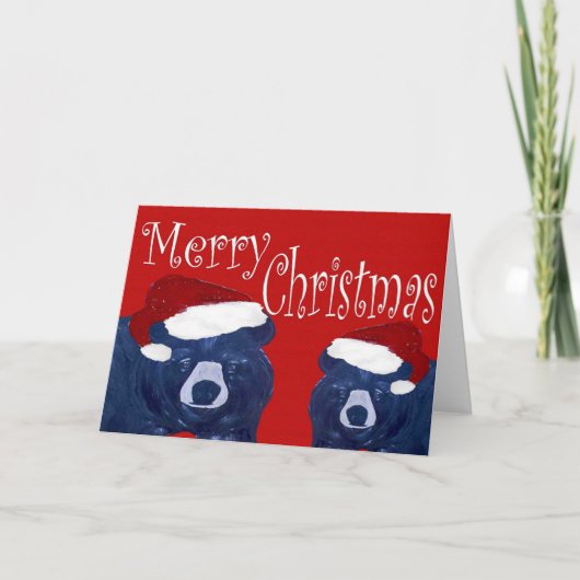 Kerstman beren Kerstmis Wenskaarten. Feestdagen Kaart (Voorkant)