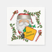 Kerstman Bericht Vakantie Servet (Voorkant)