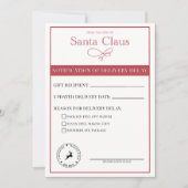 Kerstman Bericht Van Leveringsvertraging Blanco Feestdagenkaart (Voorkant)