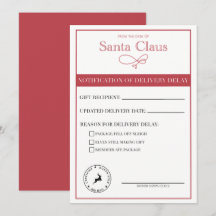 Kerstman Bericht Van Leveringsvertraging Blanco