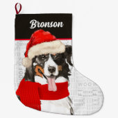 Kerstman Bernese Mountain Dog met Dog's naam Grote Kerstsok (Voorkant)