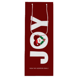 Kerstman & Besjes Kersttypografie Wijn Cadeautas