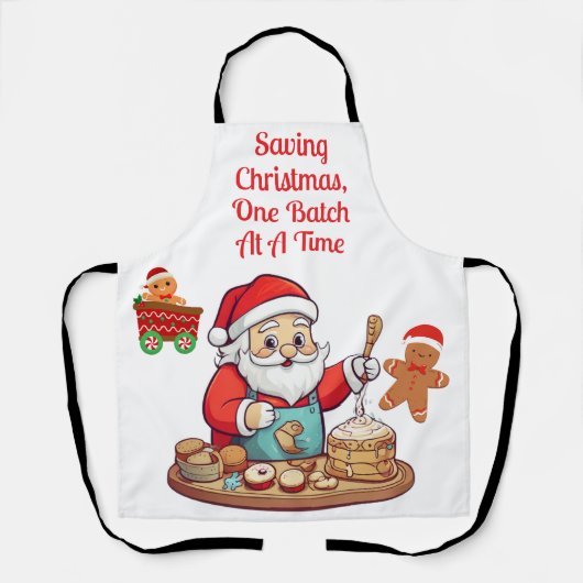 Kerstman Bespaar Kerstmis Een Batch Bij Een | Schort (Voorkant)