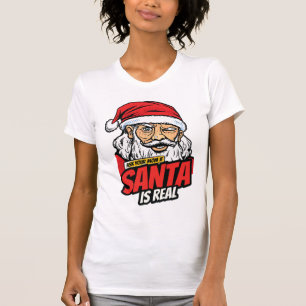 Kerstman bestaat – vraag het je mama Pop Art knipo T-shirt