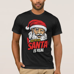 Kerstman bestaat – vraag het je mama Pop Art knipo T-shirt