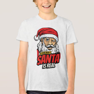Kerstman bestaat – vraag het je mama Pop Art knipo Tri-Blend Shirt