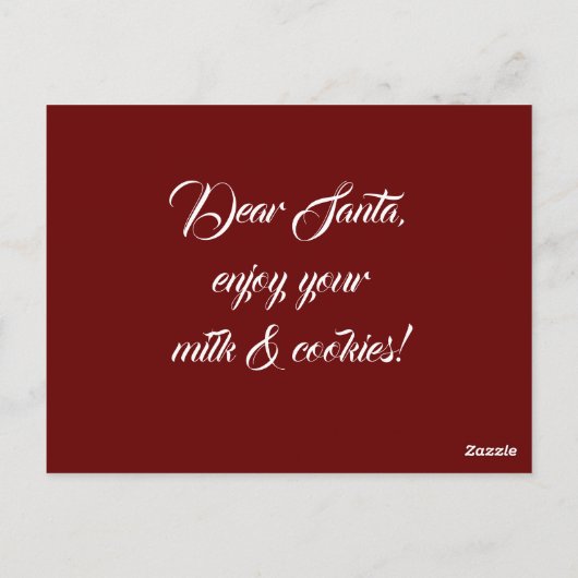 Kerstman: "Beste kerstman" Briefkaart (Achterkant)