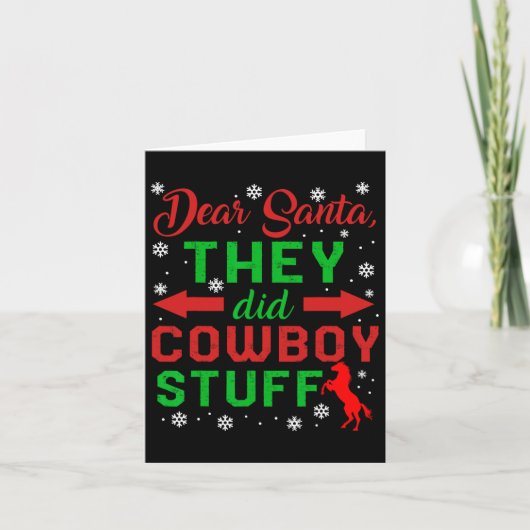 Kerstman, beste kerstman, cowboy Stuff Horseba Kaart (Voorkant)