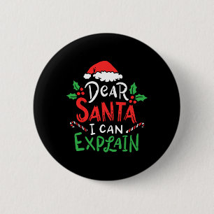 Kerstman, beste kerstman, ik kan de grappige Santa Ronde Button 5,7 Cm