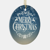 Kerstman beste man ooit, definitie snowflakes keramisch ornament (Rechts)