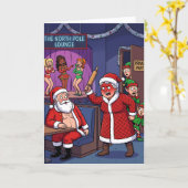 Kerstman betrapt kaart (Gele Bloem)