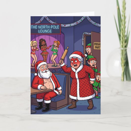 Kerstman betrapt kaart (Voorkant)