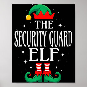Kerstman beveiligingsbeambte Functietitel Grappig  Poster