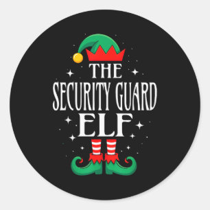 Kerstman Beveiligingsbeambte Functietitel Grappig  Ronde Sticker