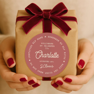 Kerstman Bezorg Sticker   Kerst Elf Label Zegel