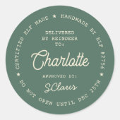 Kerstman Bezorging Sticker | Kerst Elf Label Zegel (Voorkant)