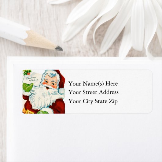  kerstman bezorgt kerstwensen etiket (Insitu)