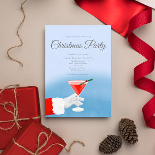 Kerstman biedt Martini aan op kerstfeest Kaart