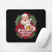 Kerstman Bier Drinker Gift Vrolijk Kerstfeest Muismat (Met muis)