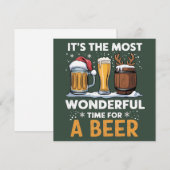 Kerstman Bier Kerstfeest Drinken Familie Cadeaus Feestdagenkaart (Voorkant / Achterkant)