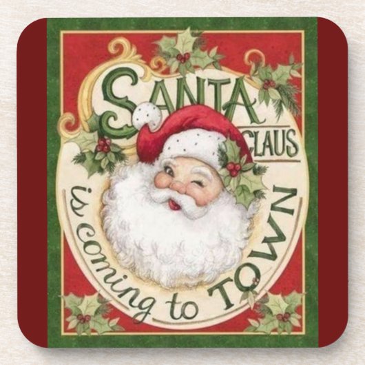 Kerstman  bier onderzetter (Voorkant)