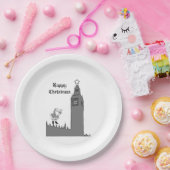 Kerstman Big Ben Londen Vader Kerstmis Papieren Bordje (Feest)